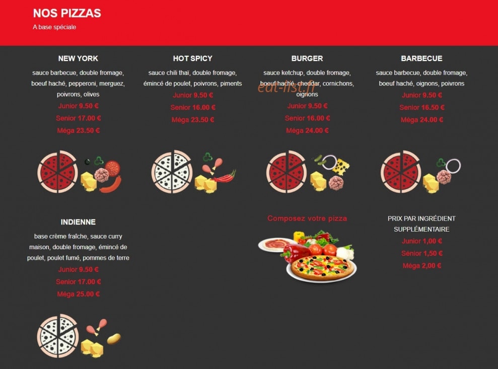 Pizza Time's — carte page 4