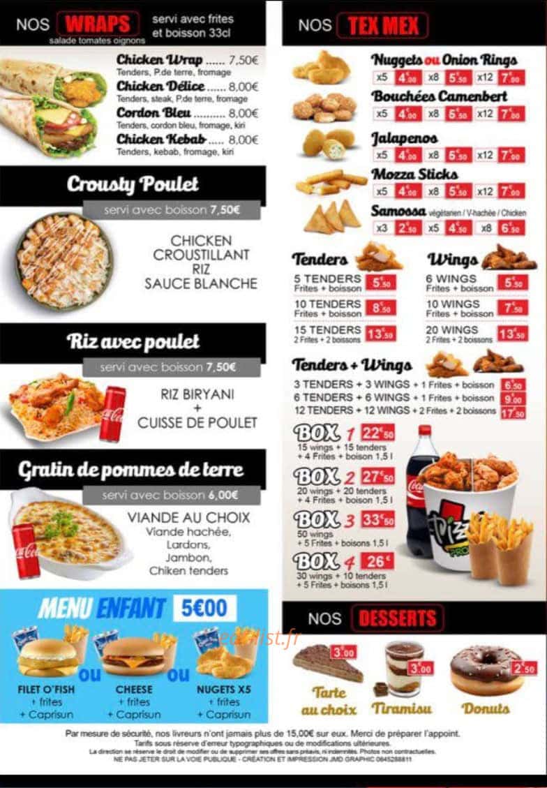 Carte et menu de Pronto Pizza à Meaux — Menu 3