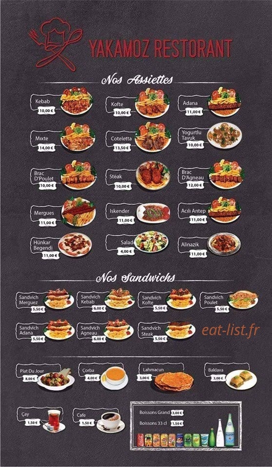 Restaurant Yakamoz — carte page 1