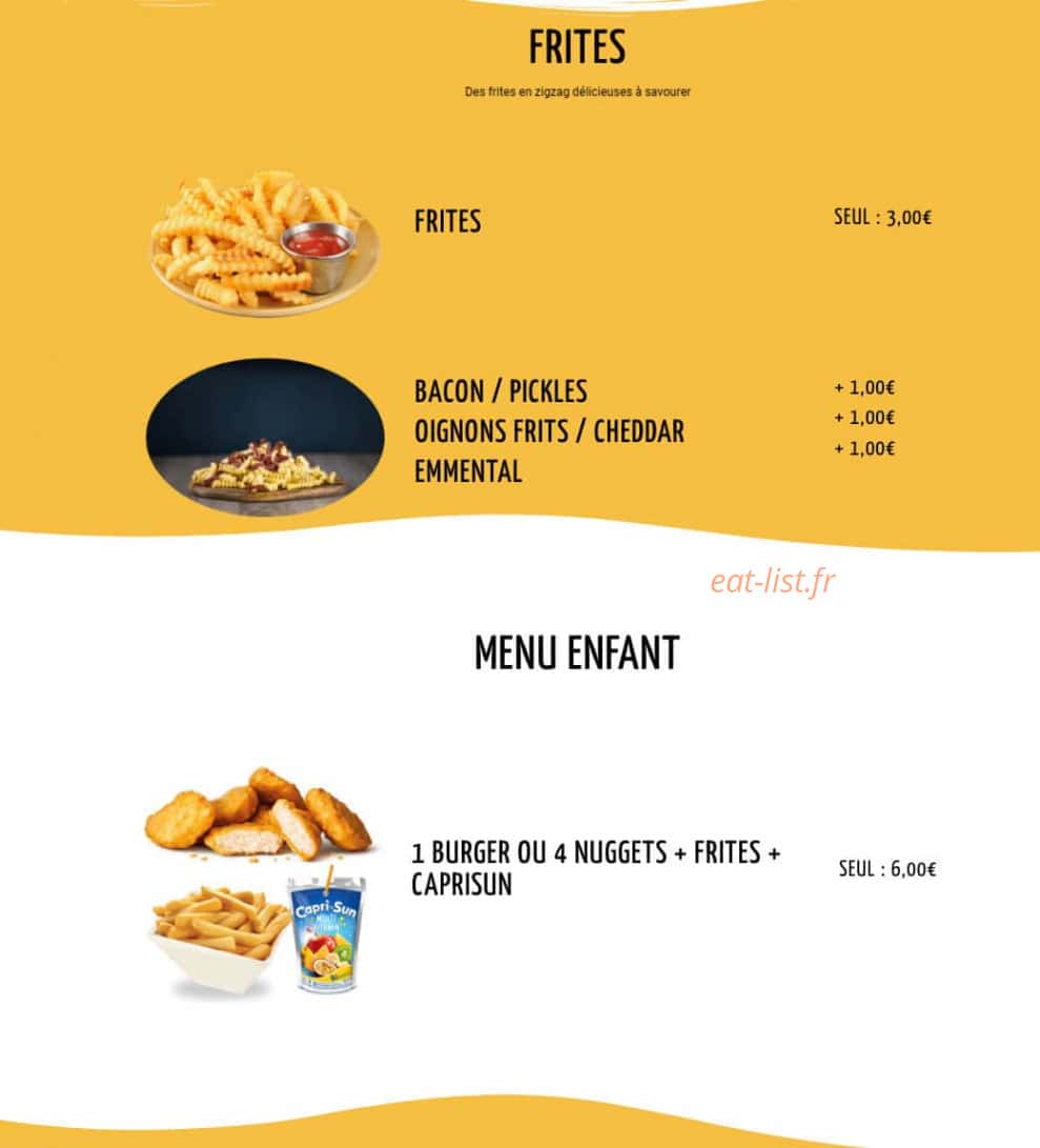 Roar Burger — carte page 3
