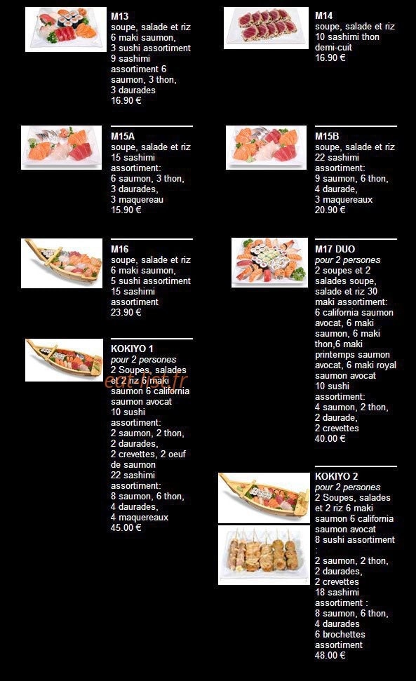 Sushi Kokiyo — carte page 5