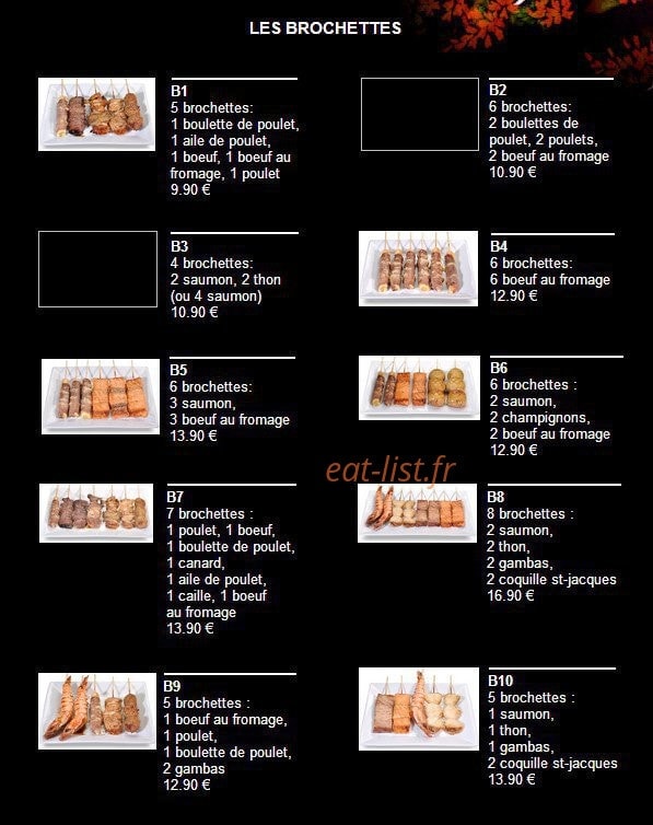 Sushi Kokiyo — carte page 2