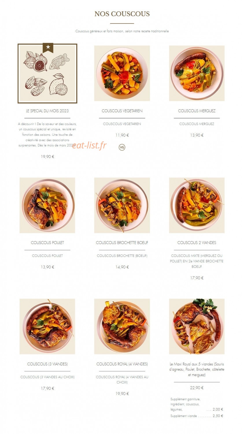 T'Couscous — carte page 1