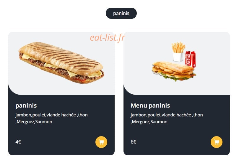 Tasty Food — carte page 8