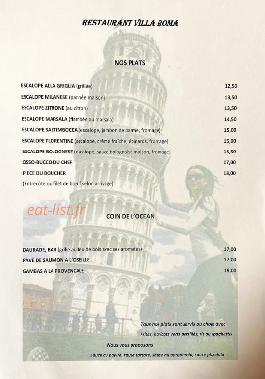 Villa Roma — carte page 1