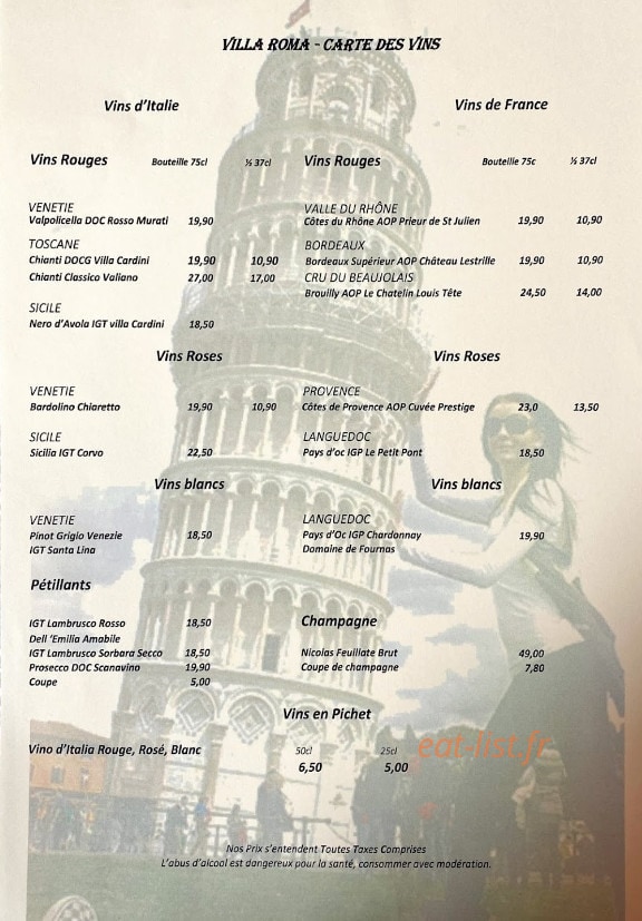 Villa Roma — carte page 2