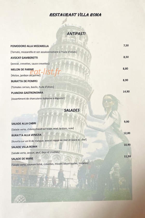 Villa Roma — carte page 3