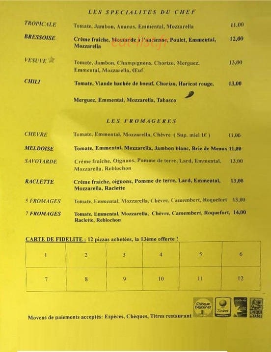 Colonel Pizza — carte page 2