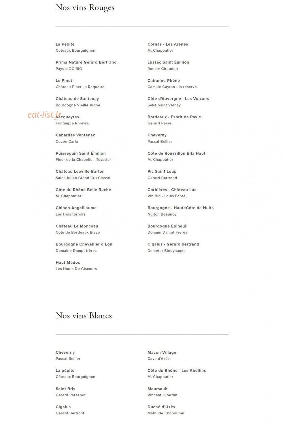 Le 12 vin — carte page 2