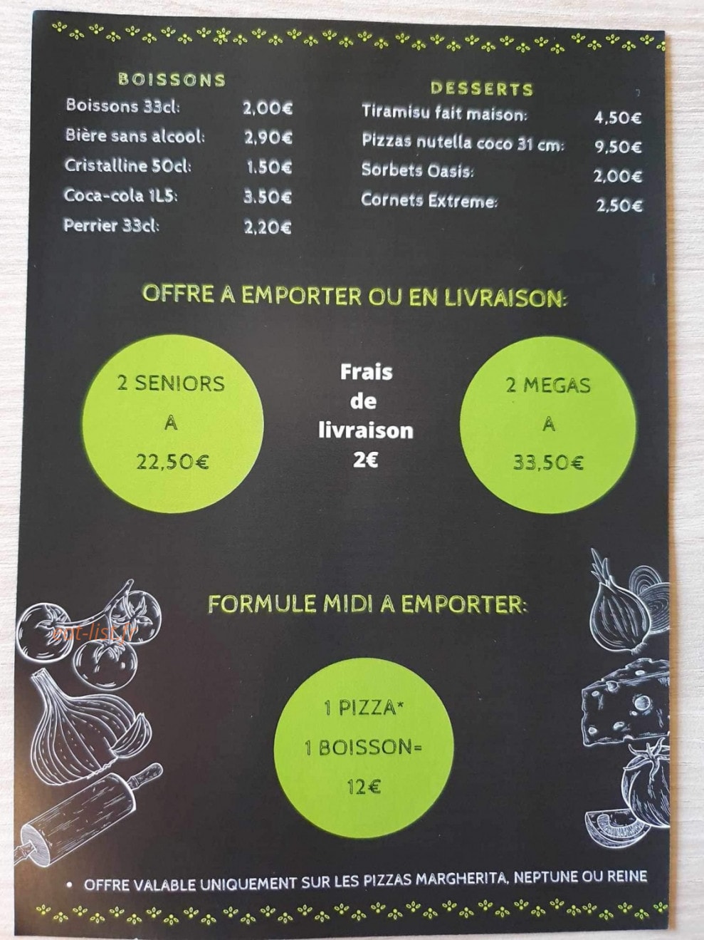 Pizzeria du château — carte page 2
