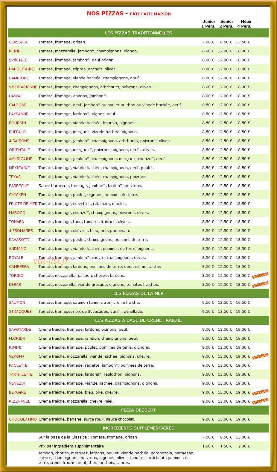 Adiamo pizza — carte page 1