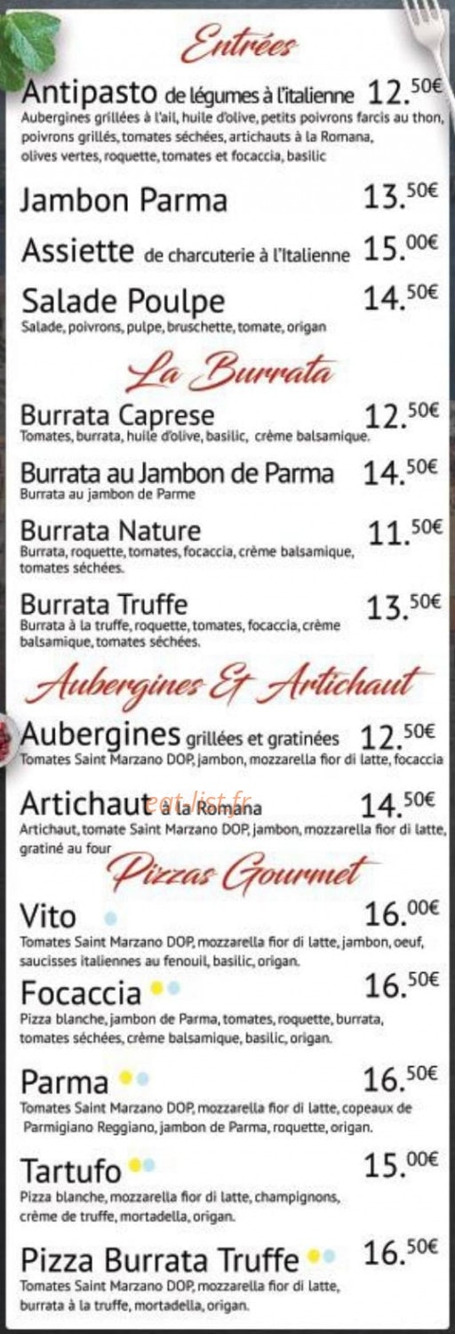 Chez Vito — carte page 1