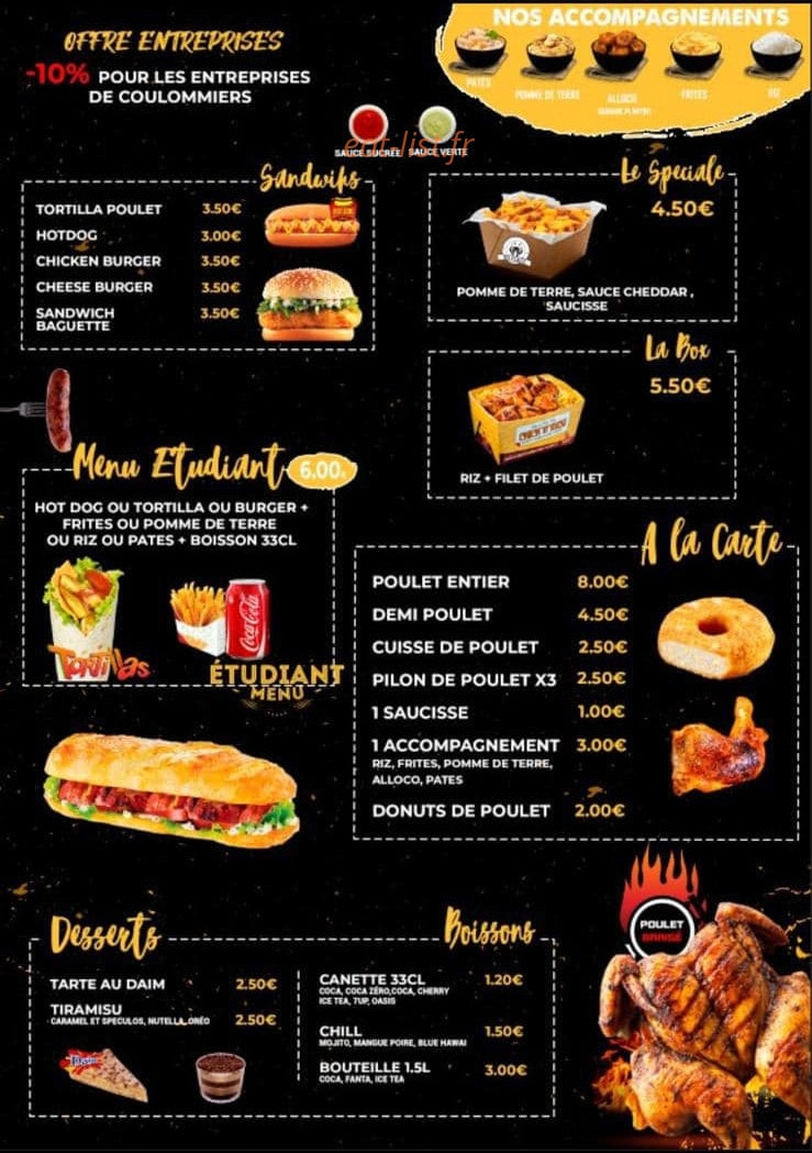 Dos Pollos — carte page 1