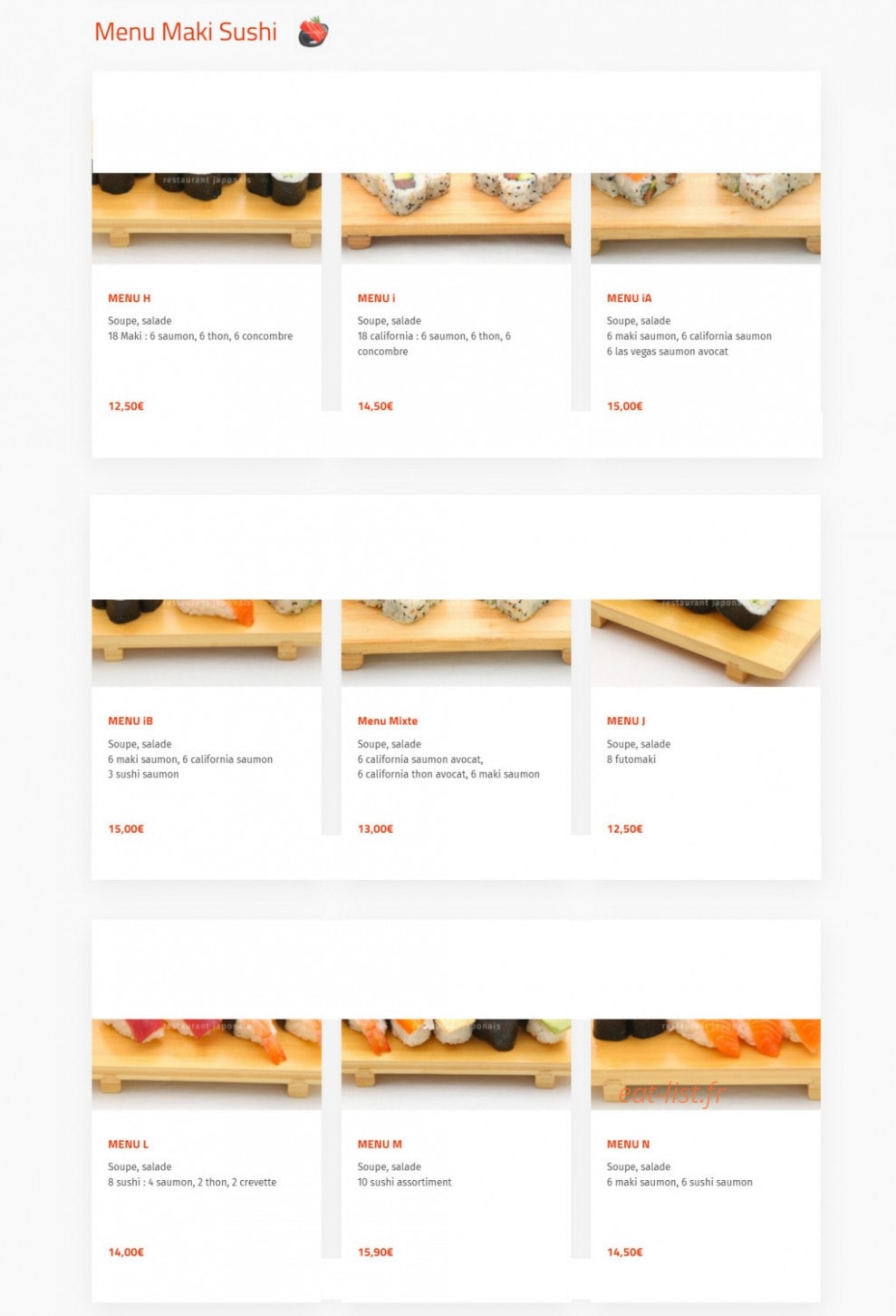 Okasushi — carte page 3