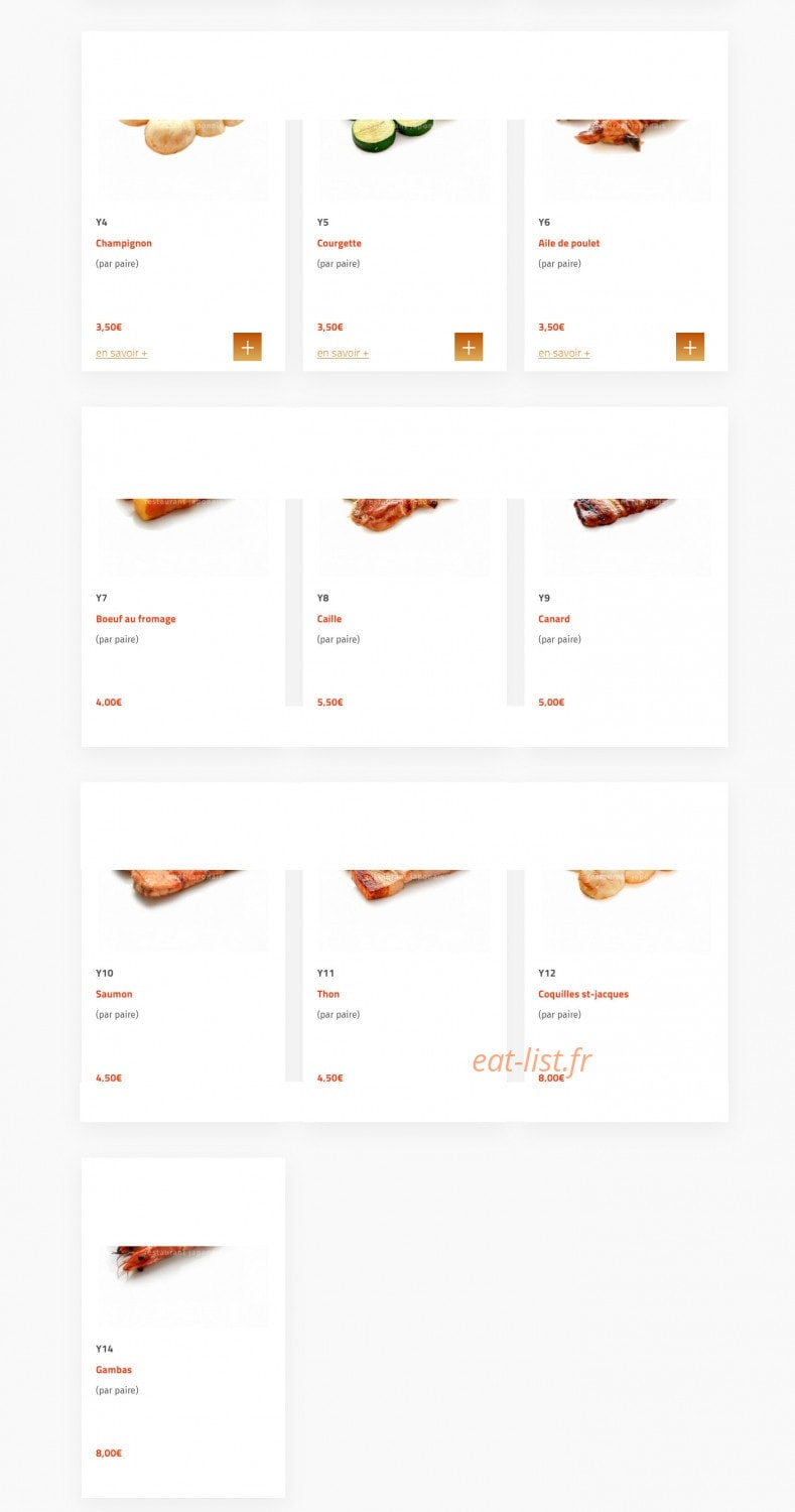 Okasushi — carte page 22