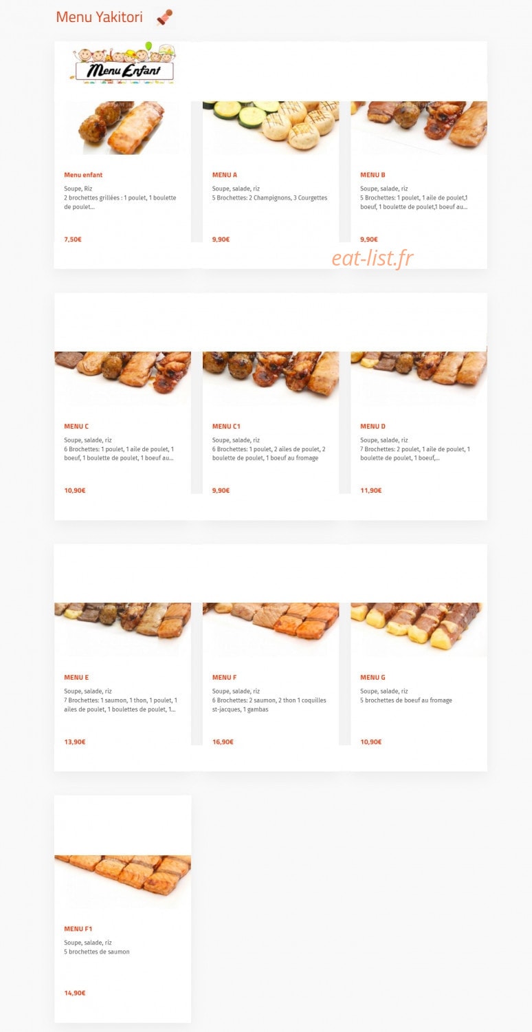 Okasushi — carte page 2