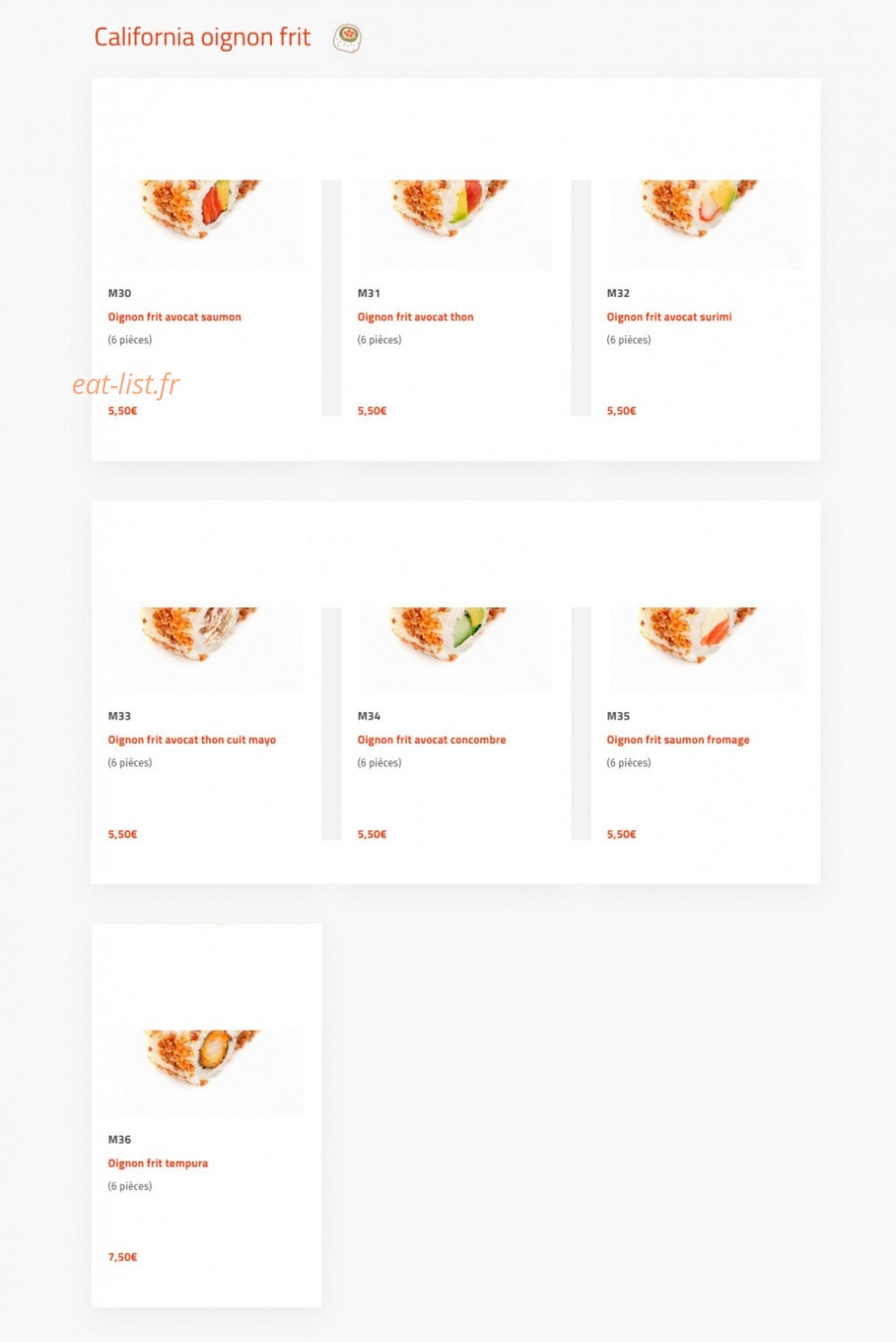 Okasushi — carte page 16
