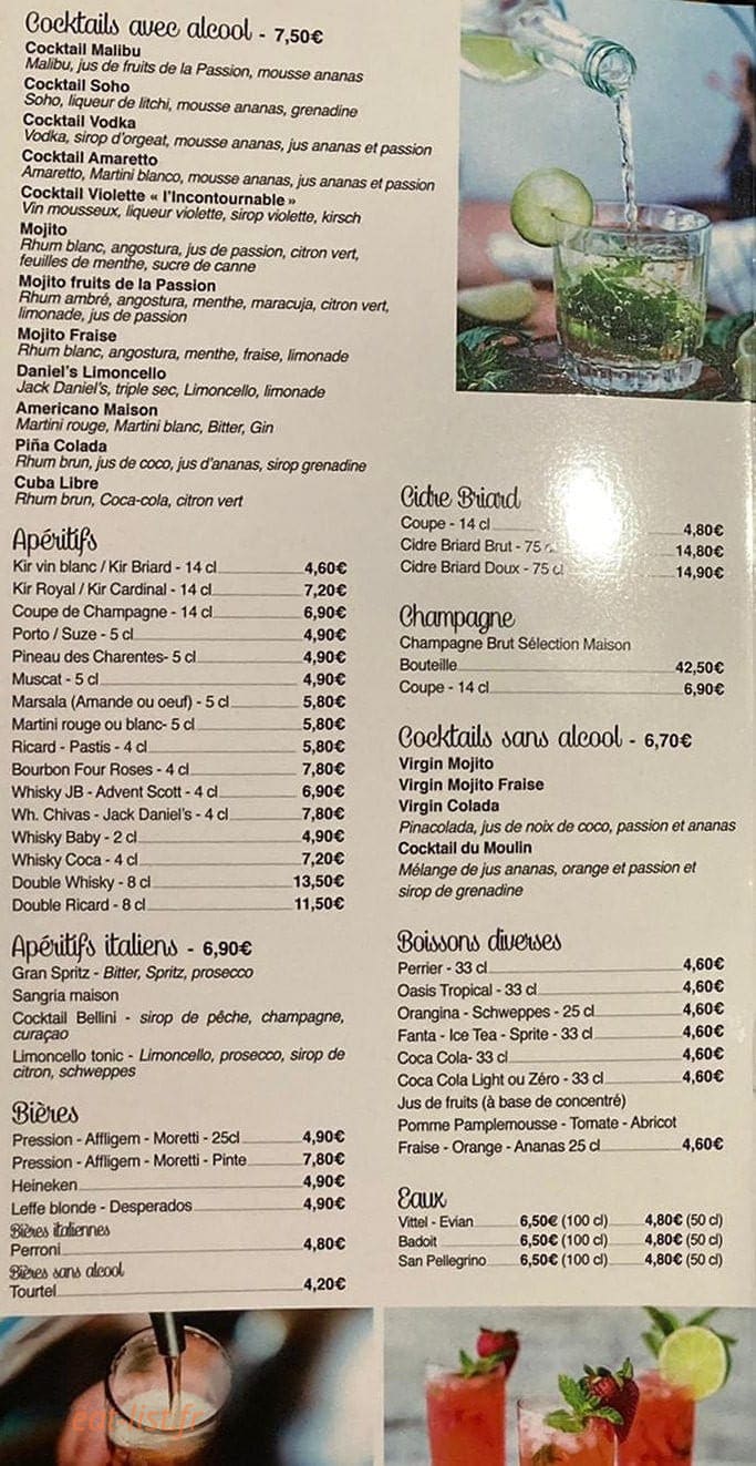 Restaurant Pizzeria du Moulin — carte page 9