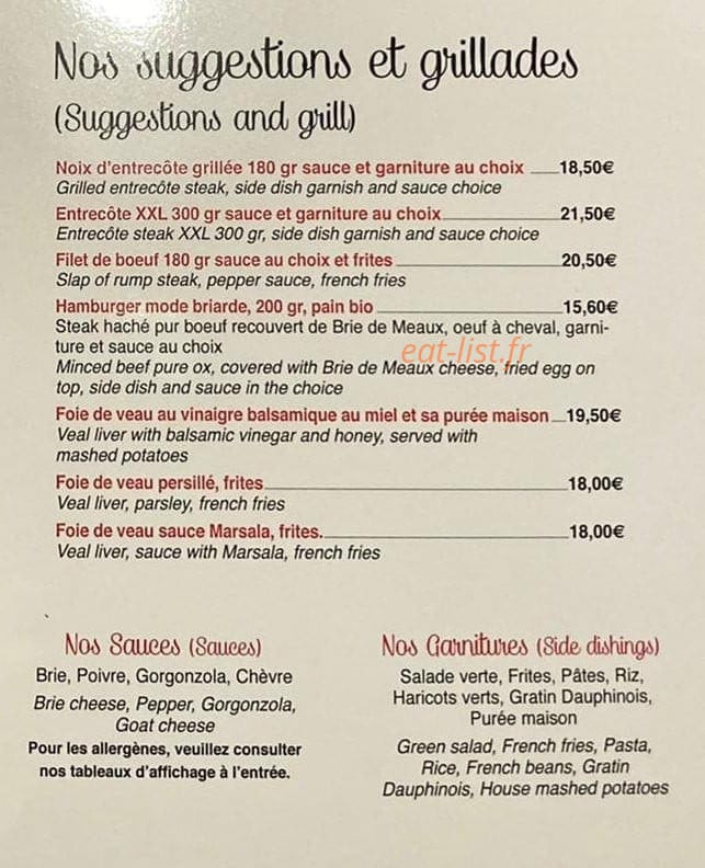 Restaurant Pizzeria du Moulin — carte page 5