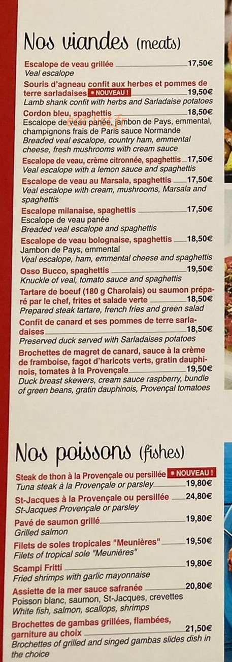 Restaurant Pizzeria du Moulin — carte page 4