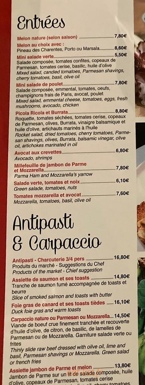 Restaurant Pizzeria du Moulin — carte page 2
