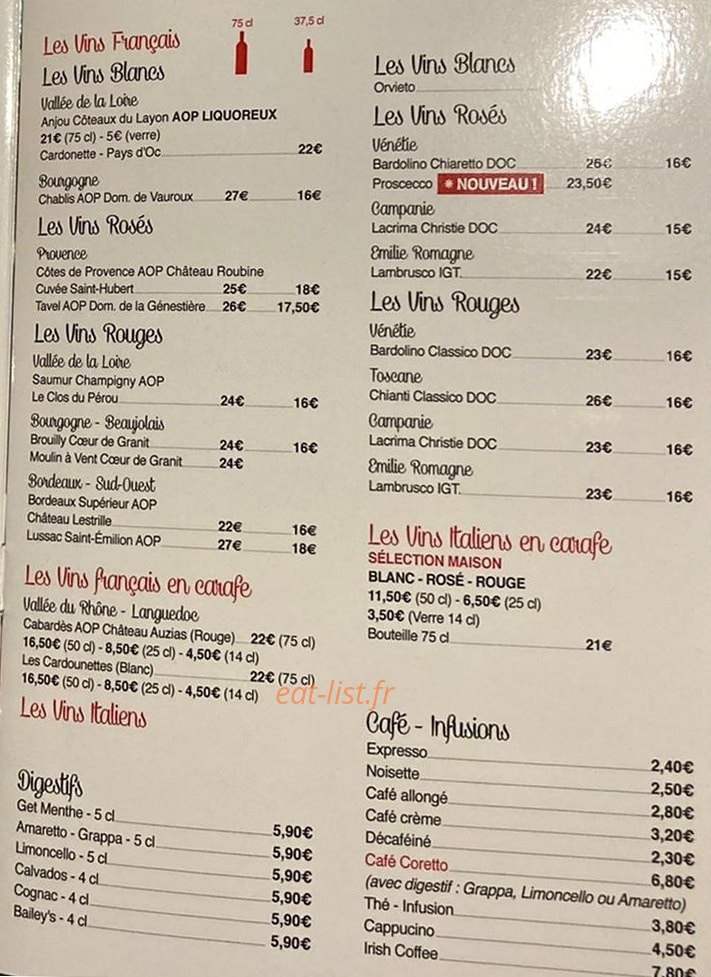 Restaurant Pizzeria du Moulin — carte page 10