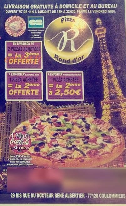 Rond D'or Pizza — carte page 1