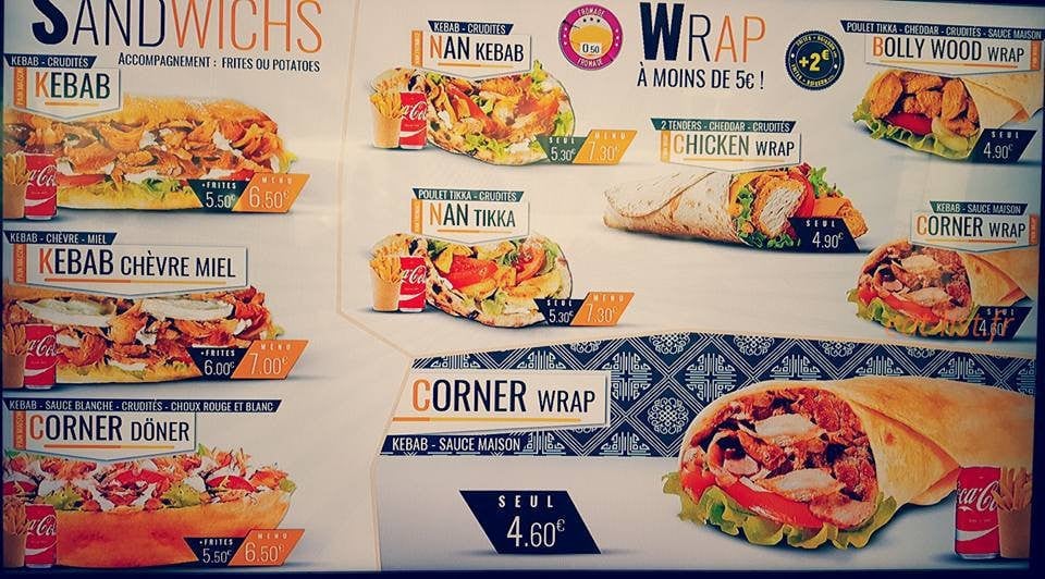 The Corners Food Court — carte page 1