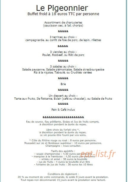 Bar de L'Aubetin — carte page 2