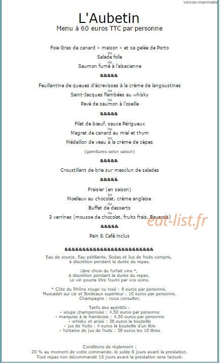 Bar de L'Aubetin — carte page 11