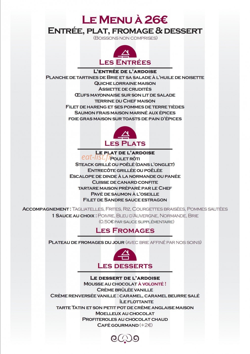 La Chaumière — carte page 4