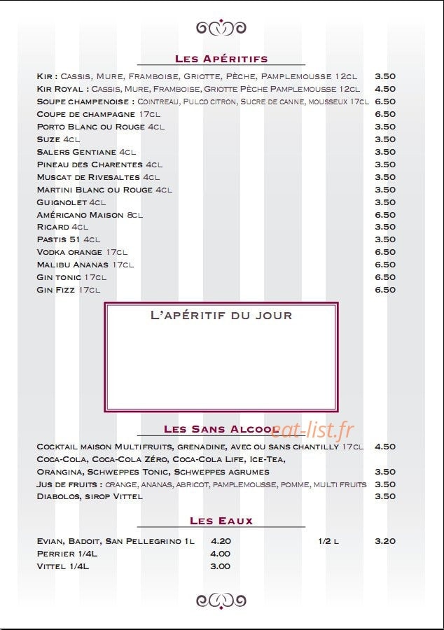 La Chaumière — carte page 1