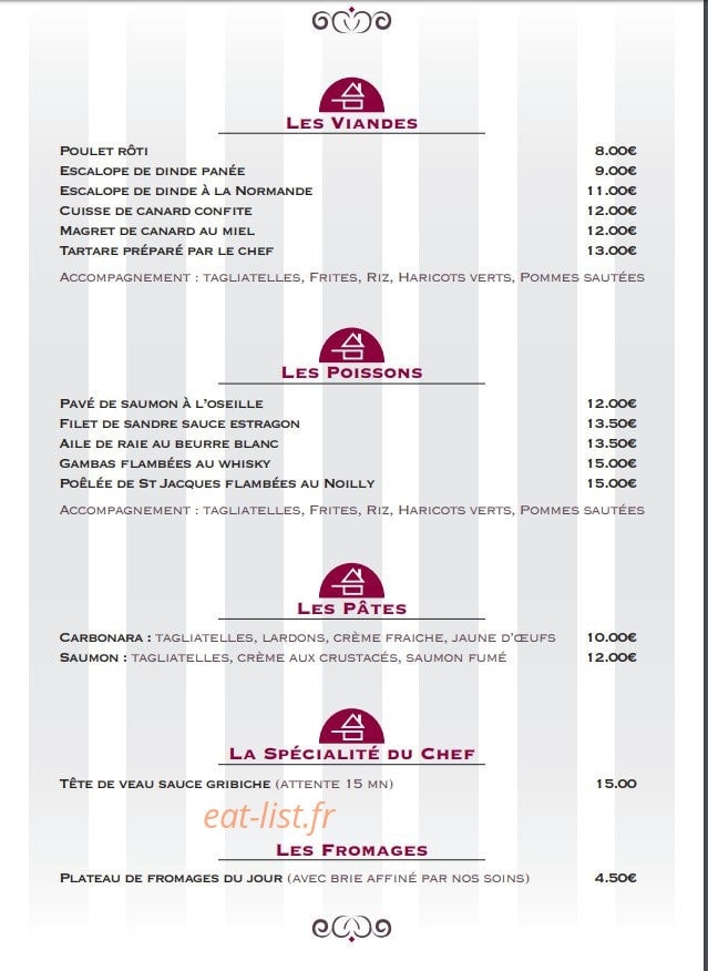 La Chaumière — carte page 7