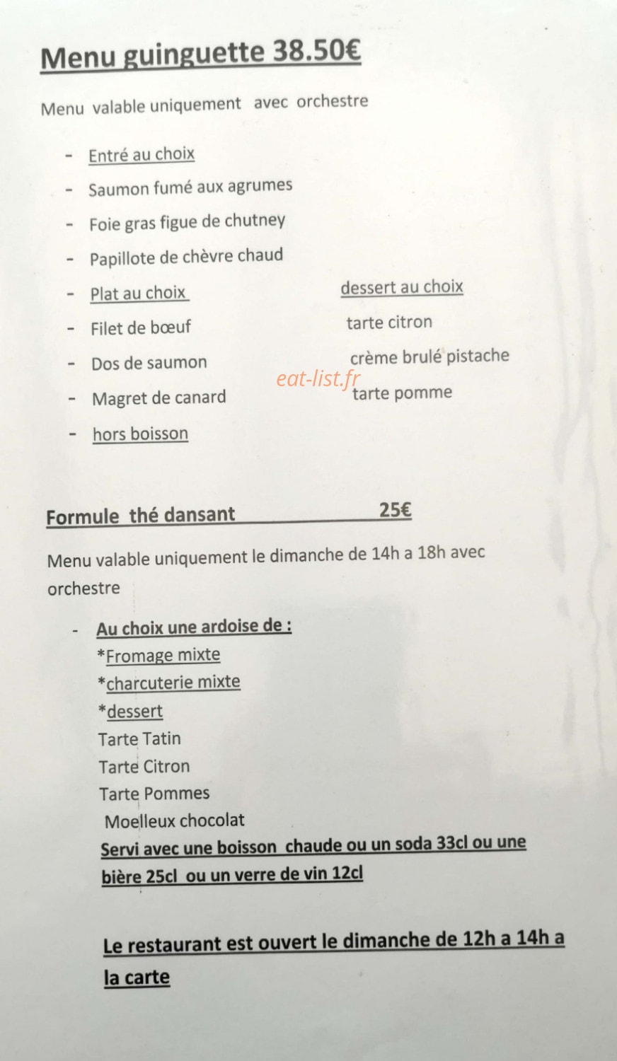 La Guinguette du grand Morin — carte page 4