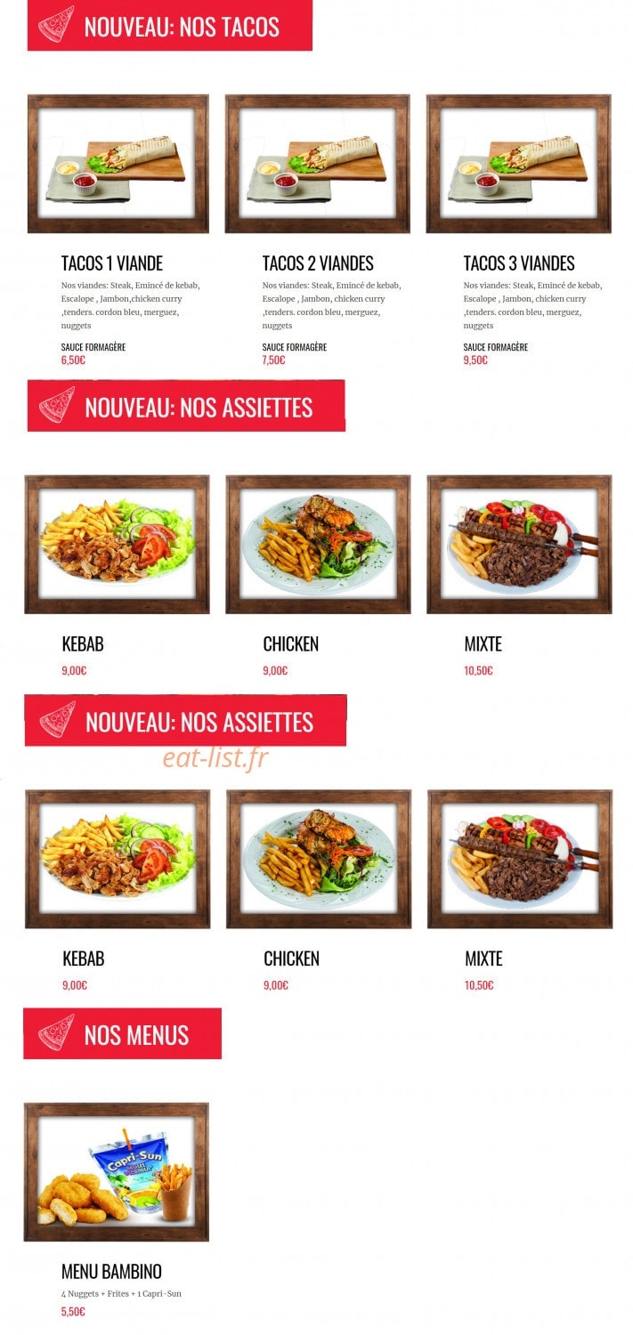 Pizza food — carte page 9