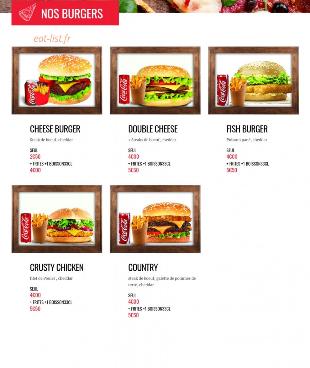 Pizza food — carte page 6