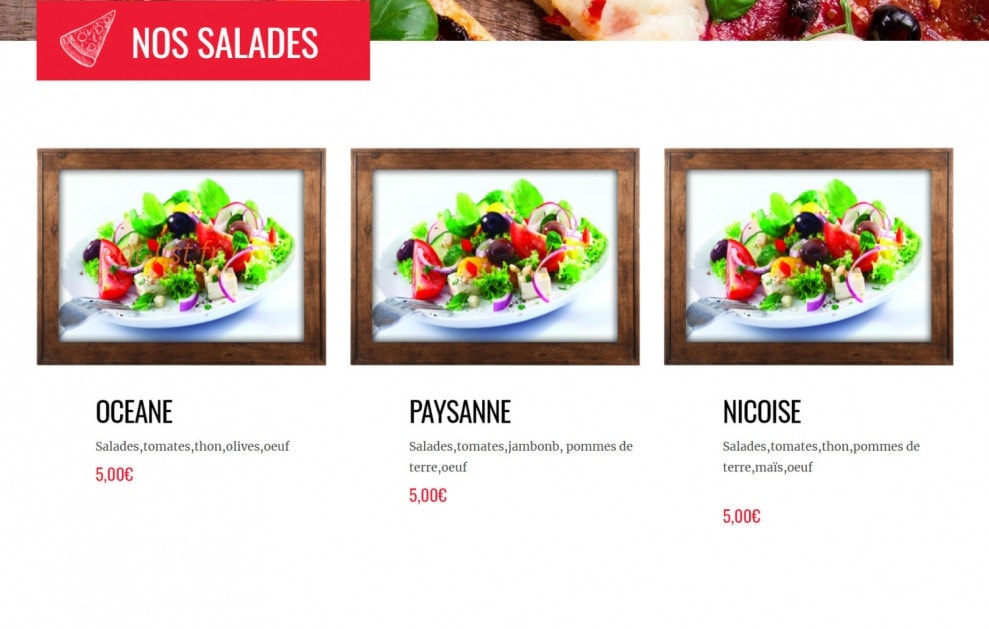 Pizza food — carte page 4