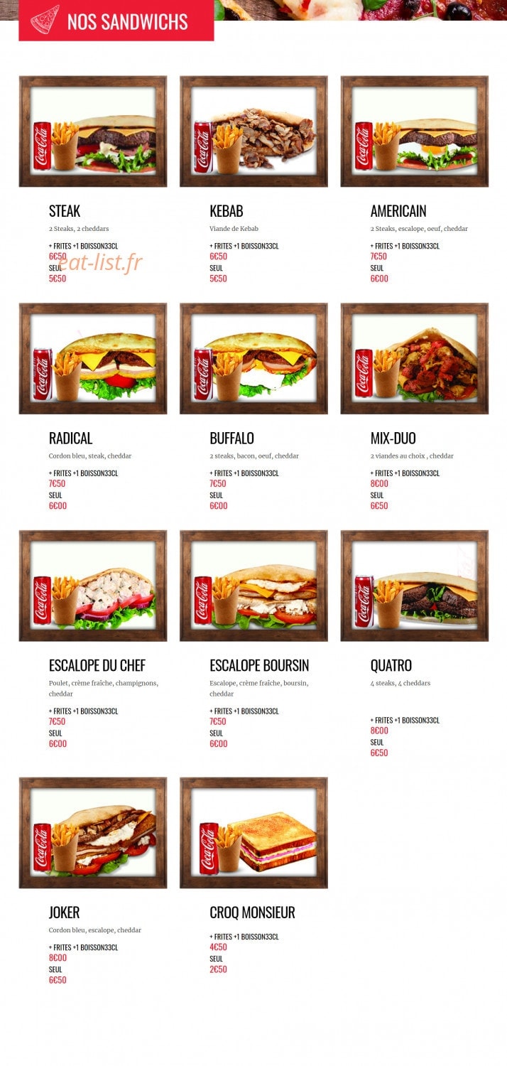 Pizza food — carte page 5