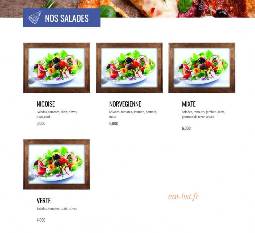 Pizzaland — carte page 4