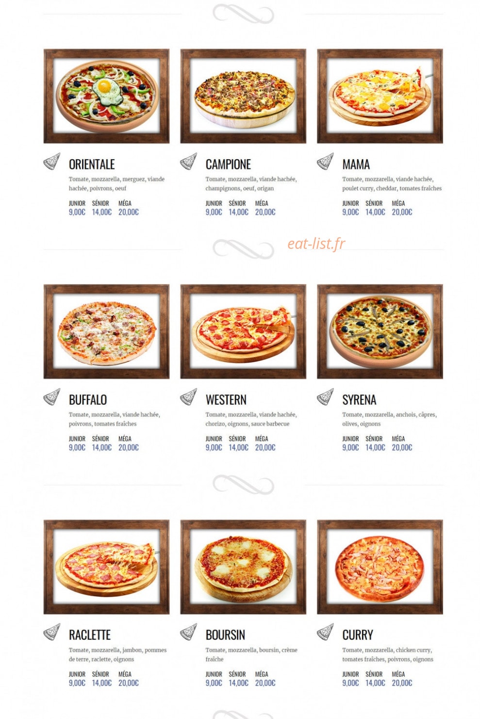 Pizzaland — carte page 2