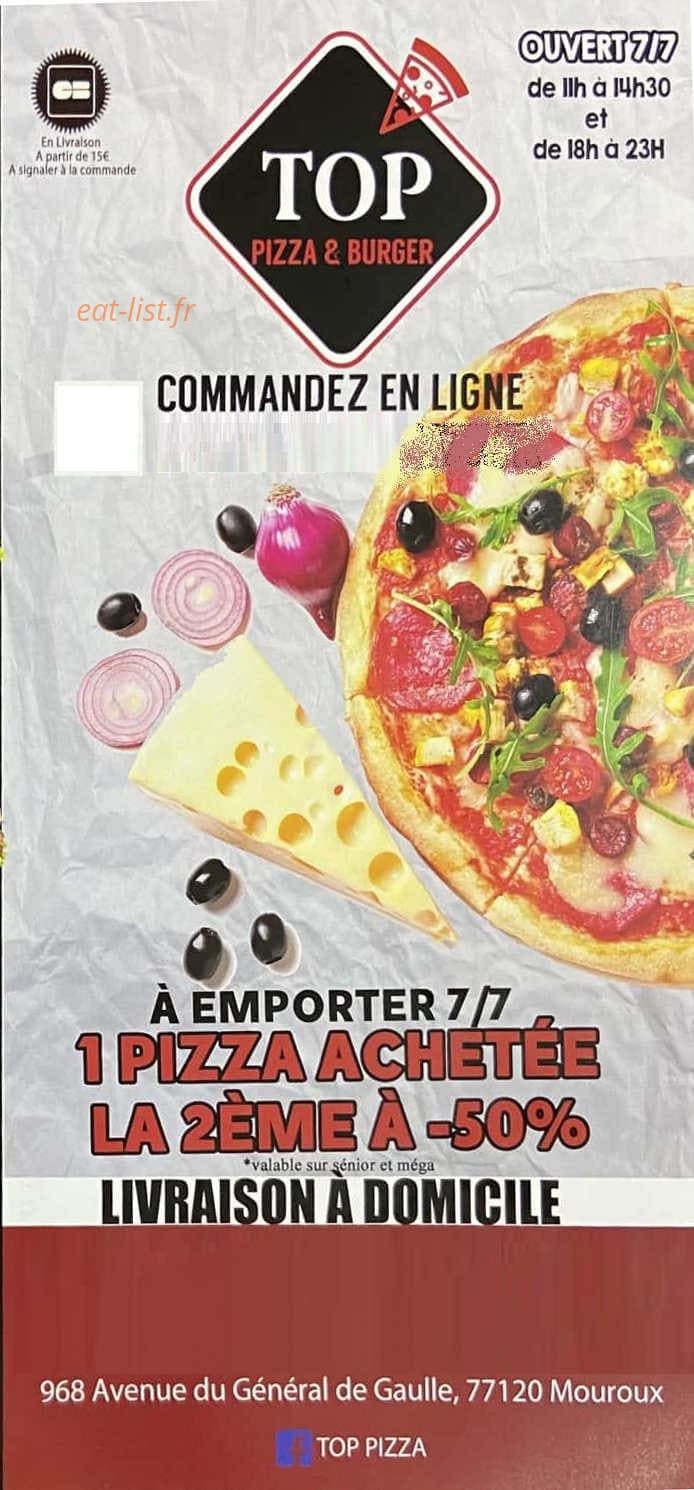 Top pizza — carte page 1