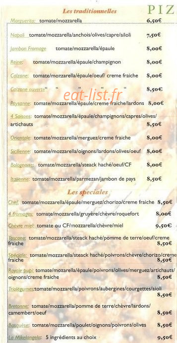 Chez Mikelangelo — carte page 4