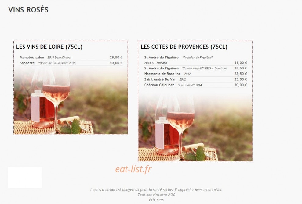 Auberge d'Auvers Galant — carte page 8