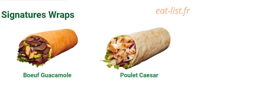 Subway — carte page 2