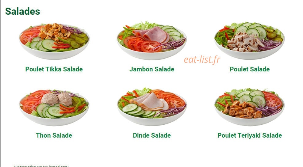 Subway — carte page 3