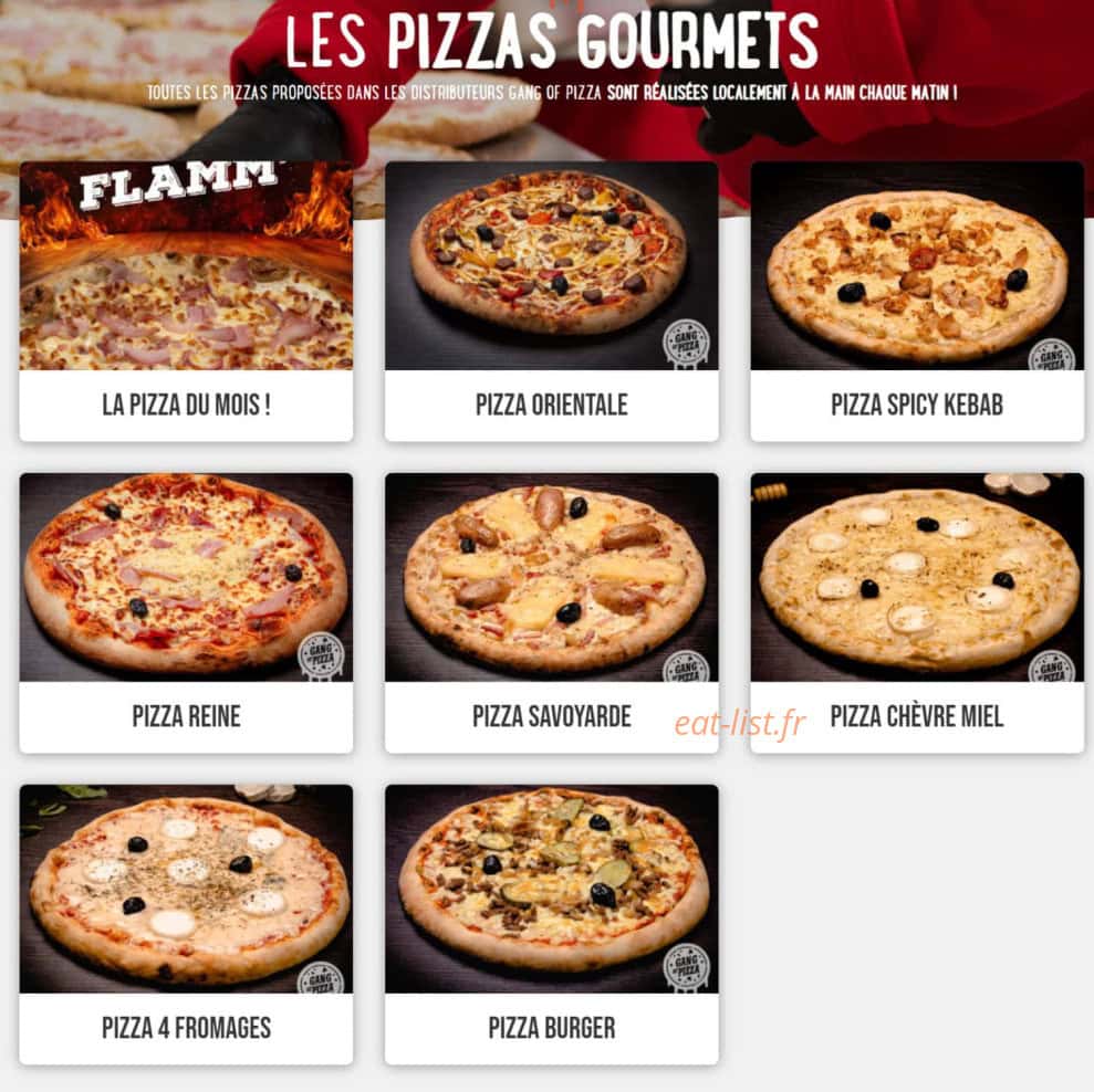 Carte et menu de Gang of Pizza - Pays de Valois à Cregy les Meaux — Les pizzas