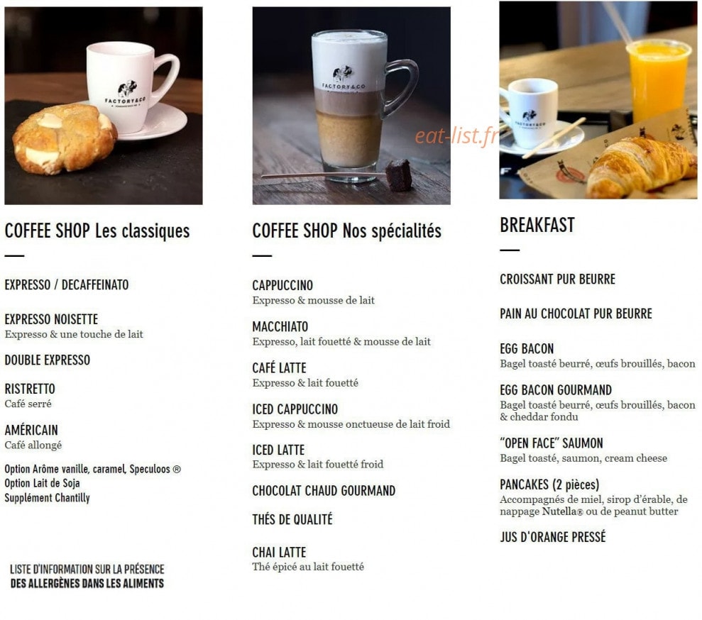 Factory & Co — carte page 4