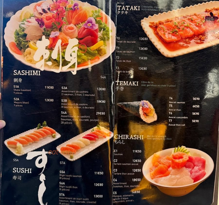 Carte et menu de Katori à Lieusaint — Tataki;sashimi
