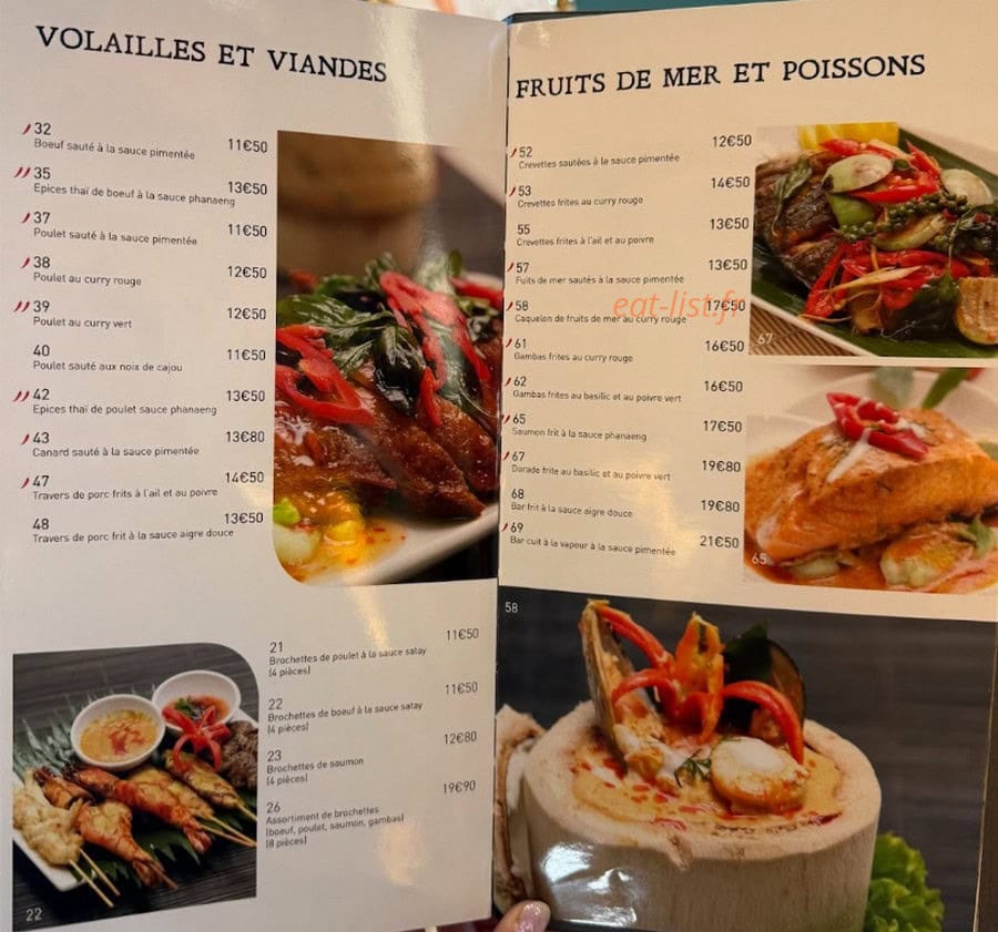 Carte et menu de Katori à Lieusaint — Volailles et viandes, fruits de mer et poissons