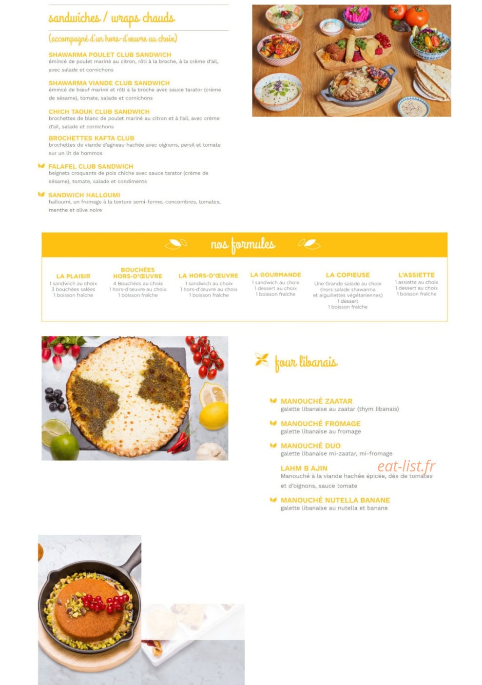 La cantine libanaise — carte page 3